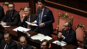Der italienische Ministerpräsident Giuseppe Conte präsentierte die Einigung dem Senat in Rom. Foto: dpa