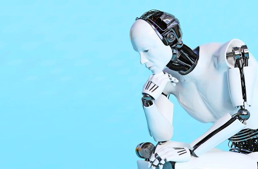 Roboter in Denkerpose: Die künstliche Intelligenz von Maschinen spielt auch für das Arbeitsleben eine immer größere Rolle – und gefährdet immer mehr Jobs. Foto: fotolia