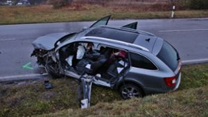 Der Fahrer des Skoda wurde bei einem Frontalzusammenstoß schwer verletzt. Foto: 7aktuell.de/ Lermer