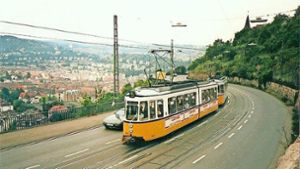 Die Strampe der Linie 5 im Jahr 1987 auf der Panoramastraße mit Aussicht. Foto: Thomas Mack