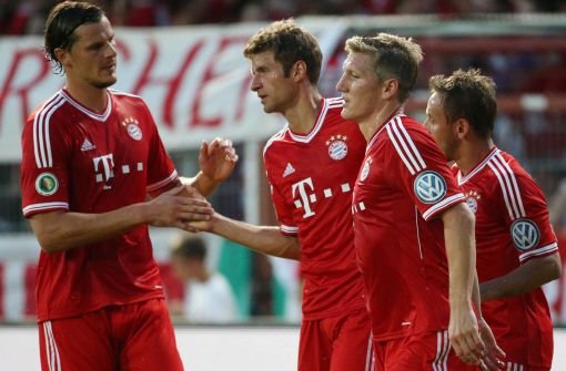 Der FC Bayern ließ es eher ruhig angehen. Der 5:0-Sieg gegen einen Viertligisten vom Lande war aber letztlich gar keine Frage. Foto: dpa