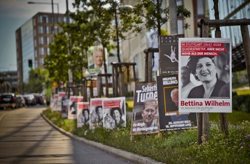 Daumen hoch - Daumen runter: Was ist an den Plakaten der OB-Kandidaten gelungen, was weniger? Klicken Sie sich durch unsere Bildergalerie. Foto: Peter-Michael Petsch