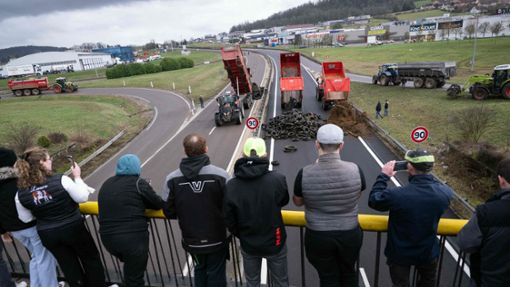 Auch in Frankreich demonstrieren – ähnlich wie in Deutschland – die Landwirte und blockieren Straßen. Foto: AFP/SEBASTIEN BOZON