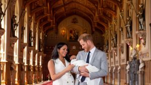 Glückliche Eltern: Herzogin Meghan und Prinz Harry. Foto: AFP