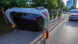 Ein Bild des Unfalls: Die junge Autofahrerin erlitt dabei einen Schock. Foto: 7aktuell.de/ 7aktuell/7aktuell.de | 7aktuell