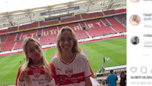 VfB-Fans: Lisa und Lena posten diesen Schnappschuss auf Instagram Foto: Screenshot Instagram