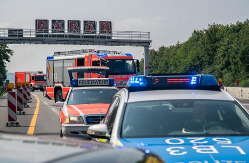 Auf der A81 ist es am Samstag zu einem Unfall mit mindestens vier beteiligten Fahrzeugen gekommen. Foto: 7aktuell.de/Nils Reeh