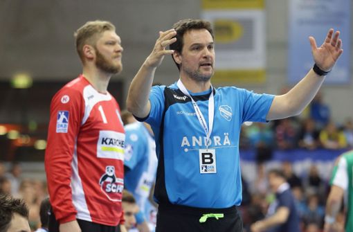 Markus Baur, Handball-Weltmeister von 2007, arbeitete mit Jogi Bitter  (li.) beim TVB Stuttgart zusammen. Foto:  