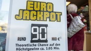 Die 90 Millionen Euro, die der deutsche Gewinner abgeräumt hat, sind die Maximalsumme, auf die der Jackpot anwachsen kann. Foto: dpa/Patrick Seeger