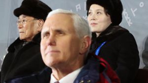 US-Vizepräsident Pence hätte die Schwester (rechts) von Nordkoreas Machtinhaber Kim Jong Un treffen sollen. Foto: dpa