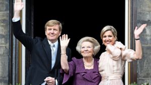 Der niederländische König Willem-Alexander, Prinzessin Beatrix and Königin Maxima 2013 Foto: dpa