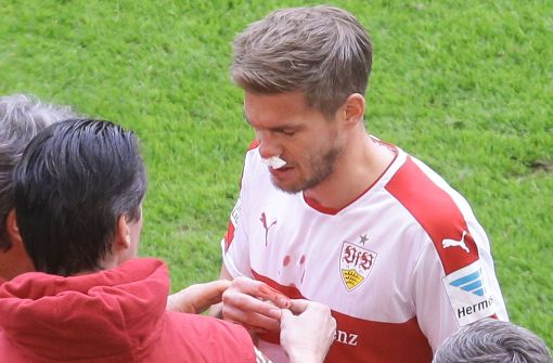 Den Nasenbeinbruch hat sich Terodde im Spiel gegen den 1. FC Kaiserslautern zugezogen. Foto: Pressefoto Baumann