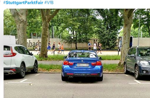 Diese Bilder haben den Hashtag #StuttgartParktFair auf Twitter. Foto: Screenshots: StZ