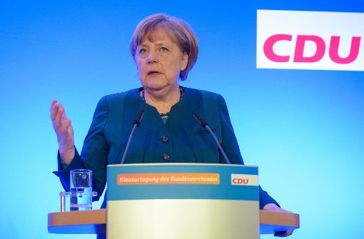 Bundeskanzlerin Angela Merkel bei der CDU-Klausur in Perl. Foto: dpa