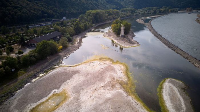 Rheinpegel sinkt weiter - neuer historischer Tiefststand