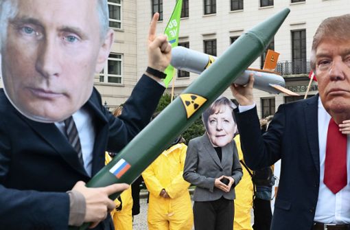 Proteste gegen das drohende Aus des Abrüstungsvertrags INF zwischen Russland und den USA. Foto: dpa