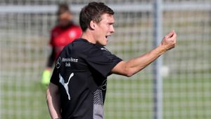 Trainer Hannes Wolf will seinen ersten Sieg mit dem VfB. Er vertraut dabei auf diese Startformation im Spiel gegen Fürth. Foto: Pressefoto Baumann