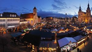Nach der Corona-Zwangspause: Am 23. November soll der Barock-Weihnachtsmarkt wieder für Atmosphäre auf dem Ludwigsburger Marktplatz sorgen. Foto: Stadt Ludwigsburg