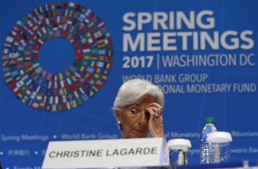 Die IWF-Chefin Christine Lagarde bei der Frühjahrstagung des IWF. Foto: dpa