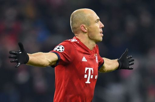 Wie es für Robben nach dann zehn Jahren beim FC Bayern nach dieser Saison weitergeht, ist offen. Foto: AFP