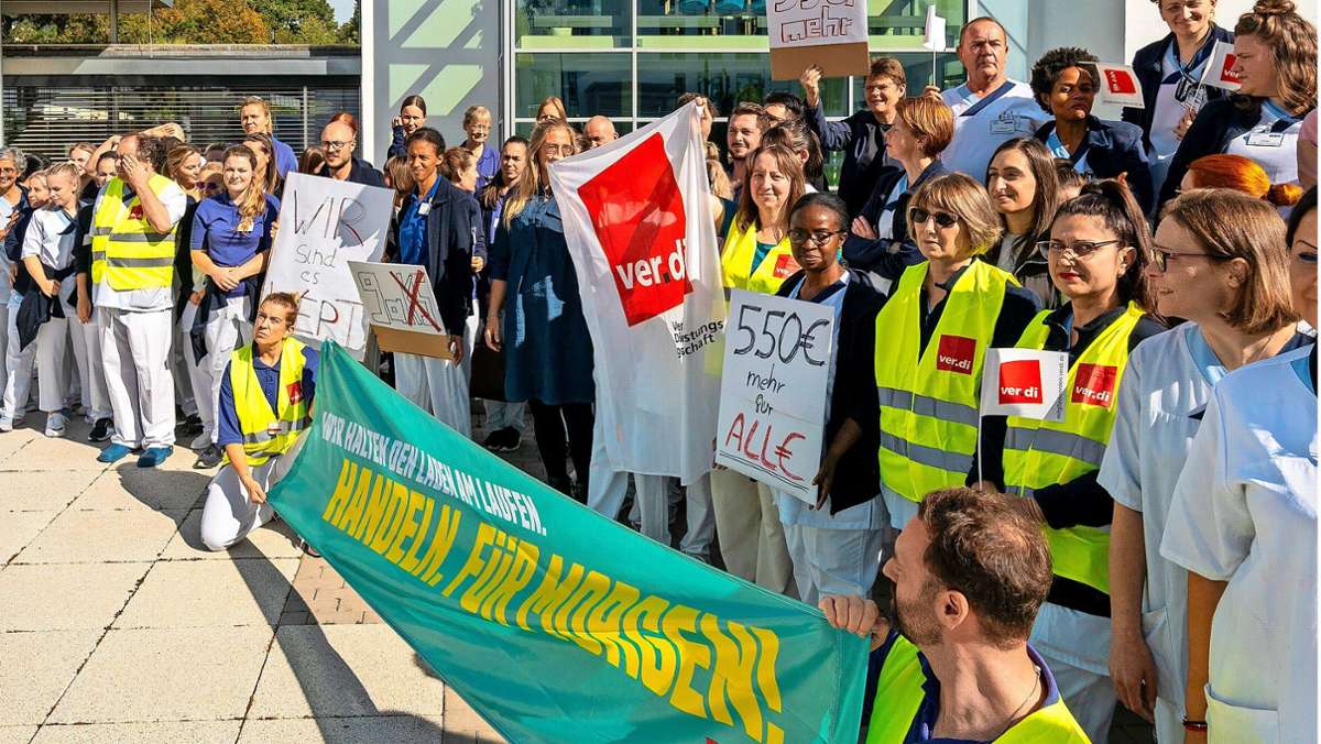 Schmieder Klinik Gerlingen: Krankenhauspersonal setzt Zeichen vor Tarifrunde