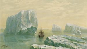 Bald Geschichte? Ein Segelschiff passiert Eisberge in der Antarktis (Gemälde von 1895). Foto: Imago/Gemini Collection