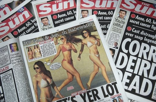 Jetzt gibt es bei The Sun also doch wieder die nackten Frauen auf Seite 3.  Foto: EPA