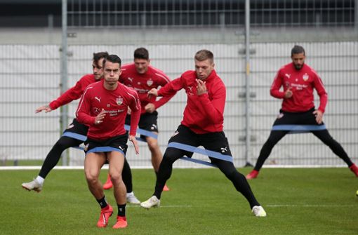 Die Mannschaft des VfB Stuttgart bereitet sich in dieser Woche auf die Partie gegen Bayer Leverkusen vor. Foto: Pressefoto Baumann