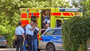 Nach dem Einsatz in Marbach sichert die Polizei Spuren Foto: 7aktuell.de/Specht