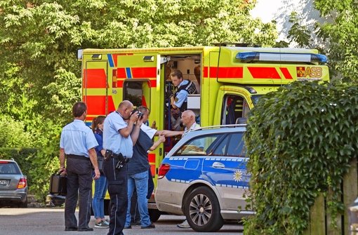 Nach dem Einsatz in Marbach sichert die Polizei Spuren Foto: 7aktuell.de/Specht