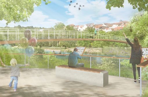 Ein zweiter Steg über den Neckar könnte für die Gartenschau gebaut werden. Foto: Planstatt Senner
