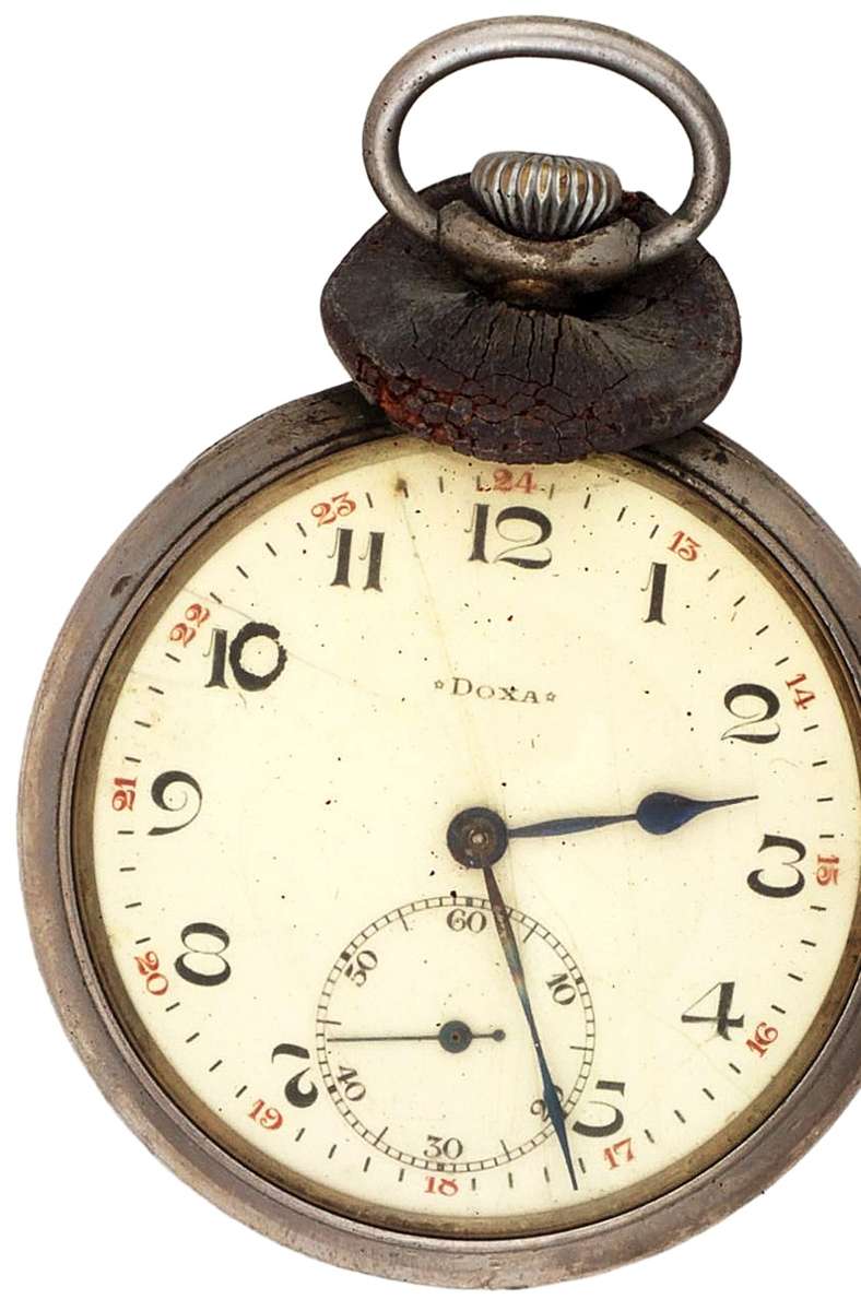 Die Uhr von Daniel Schwarz. Schwarz wurde aus Ungarn verschleppt.
