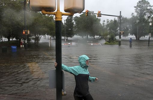 Tropensturm „Florence“ bringt Wassermassen über die Bundesstaaten North Carolina und South Carolina. In New Bern, North Carolina, stehen die Straßen unter Wasser. Foto: Sun Journal