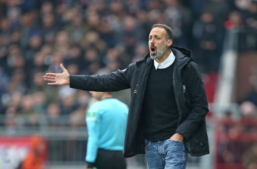 Coach Pellegrino Matarazzo will mit dem VfB Stuttgart im DFB-Pokal bei Bayer Leverkusen überraschen. Foto: Pressefoto Baumann/Cathrin Müller