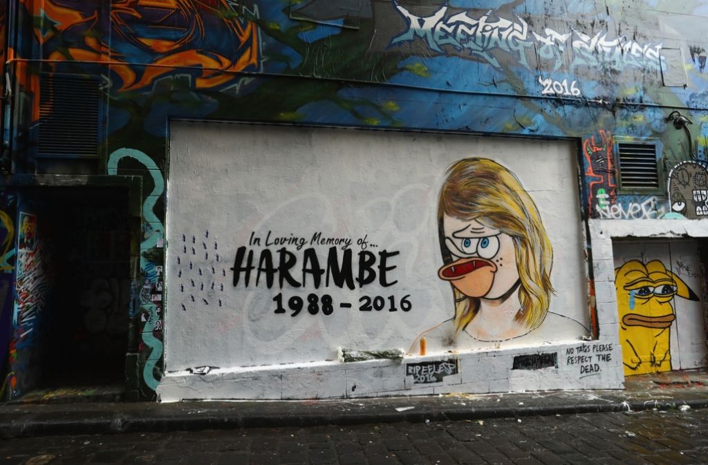 Das Werk des australischen Graffiti-Künstler Lushsux in Melbourne wurde kurz nach Entstehung von einem Unbekannten verfremdet.
