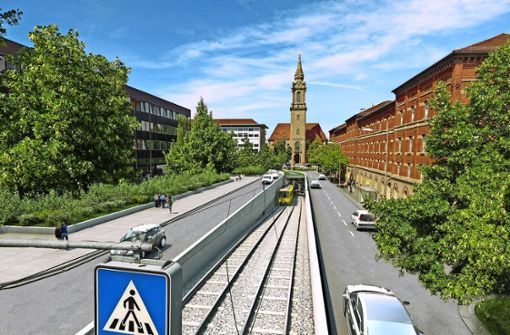 Mit einem Tunnel für die SSB-Stadtbahn will der Landrat Rainer Haas die Stuttgarter Straße in Ludwigsburg unterqueren. Foto: Landratsamt