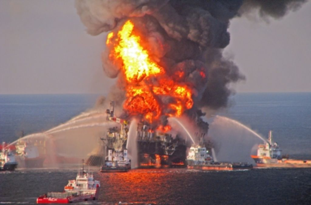 Die Ölplattform „Deepwater Horizon“ explodierte vor fünf Jahren Foto: EPA