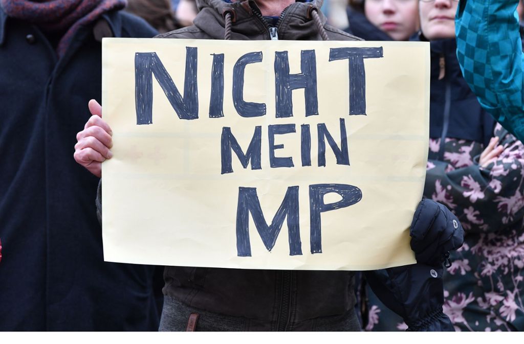 Demonstranten in Erfurt Foto: dpa