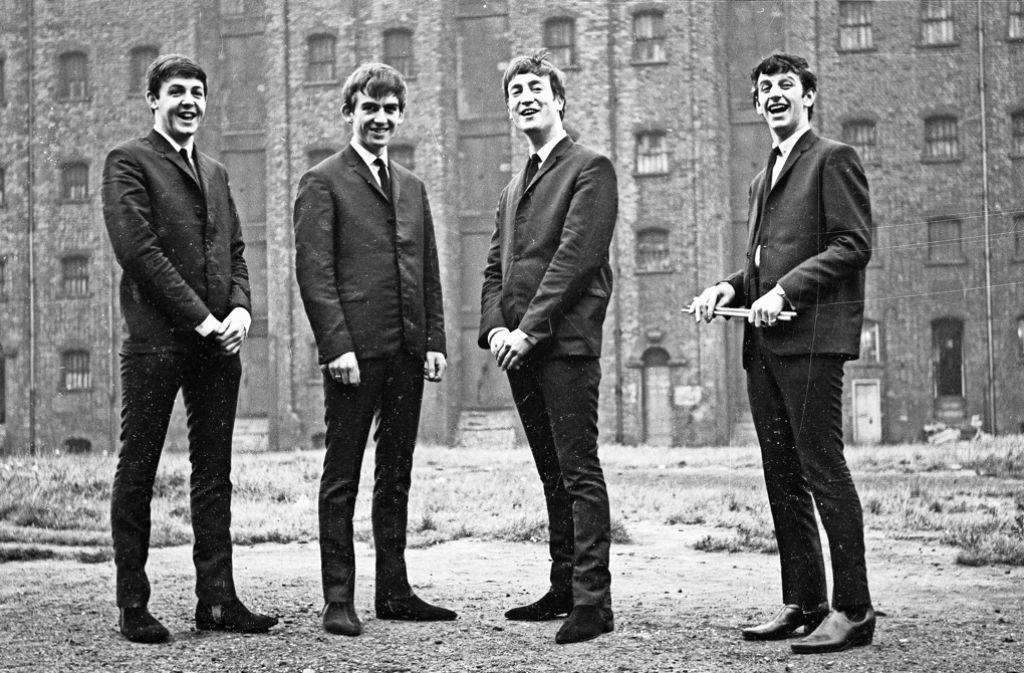 Paul McCartney, George Harrison, John Lennon und  Ringo Starr (v. li.) im Jahr 1962
