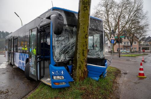 Wieso der Bus von der Fahrbahn abkam, ist noch unklar. Foto: dpa/Harald Tittel