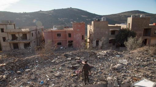 Zerbombte Häuser im Gazastreifen Foto: AFP/HASSAN FNEICH