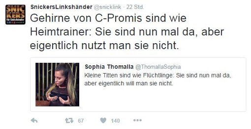 Muss viel Kritik einstecken für ihren Tweet: Sophia Thomalla. Foto: Twitter/@snicklink