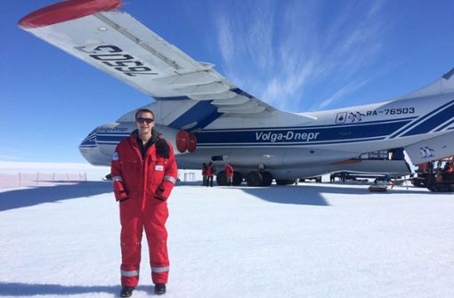 Fliegen hat ihn schon immer fasziniert. Mit dieser Maschine kam er  als Passagier kurz vor Weihnachten 2016 in die Antarktis, heute steuert er selbst Düsenjets. Foto: Christmann