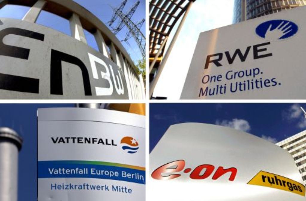 Die großen Vier der deutschen Stromindustrie: EnBW, RWE, Vattenfall und E-ON Foto: dpa