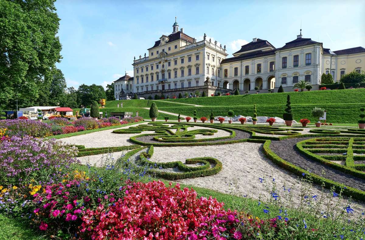 Der barocke Prachtgarten unterhalb des Residenzschlosses