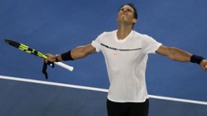 Rafael Nadal nach seinem Sieg über Marcos Baghdatis aus Zypern. Foto: AP