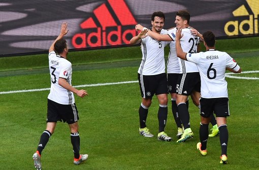 Deutschland steht nach dem 3:0 gegen die Slowakei im Viertelfinale der Fußball-EM. Foto: AFP