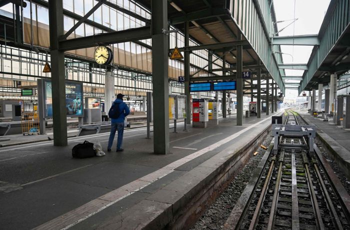 Streiktag in Stuttgart: Tauben haben Hauptbahnhof fast für sich alleine