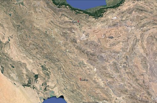 Das Flugzeug war auf einem Inlandsflug von Teheran in die Kleinstadt Jasudsch unterwegs. Foto: Google Earth