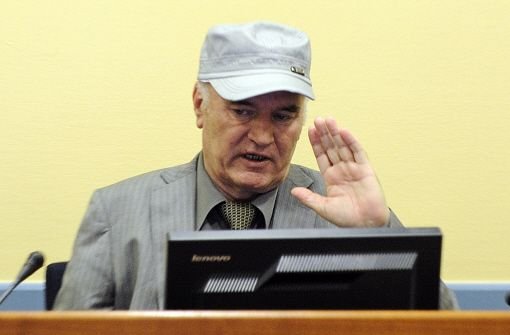 Ratko Mladic vor dem Un-Tribunal in Den Haag Foto: dpa